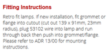 LED Autolamps 133RMG fitting guide